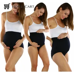 3-Pack: ToBeInStyle Women's High Waist Over The Bump Maternity Underwear