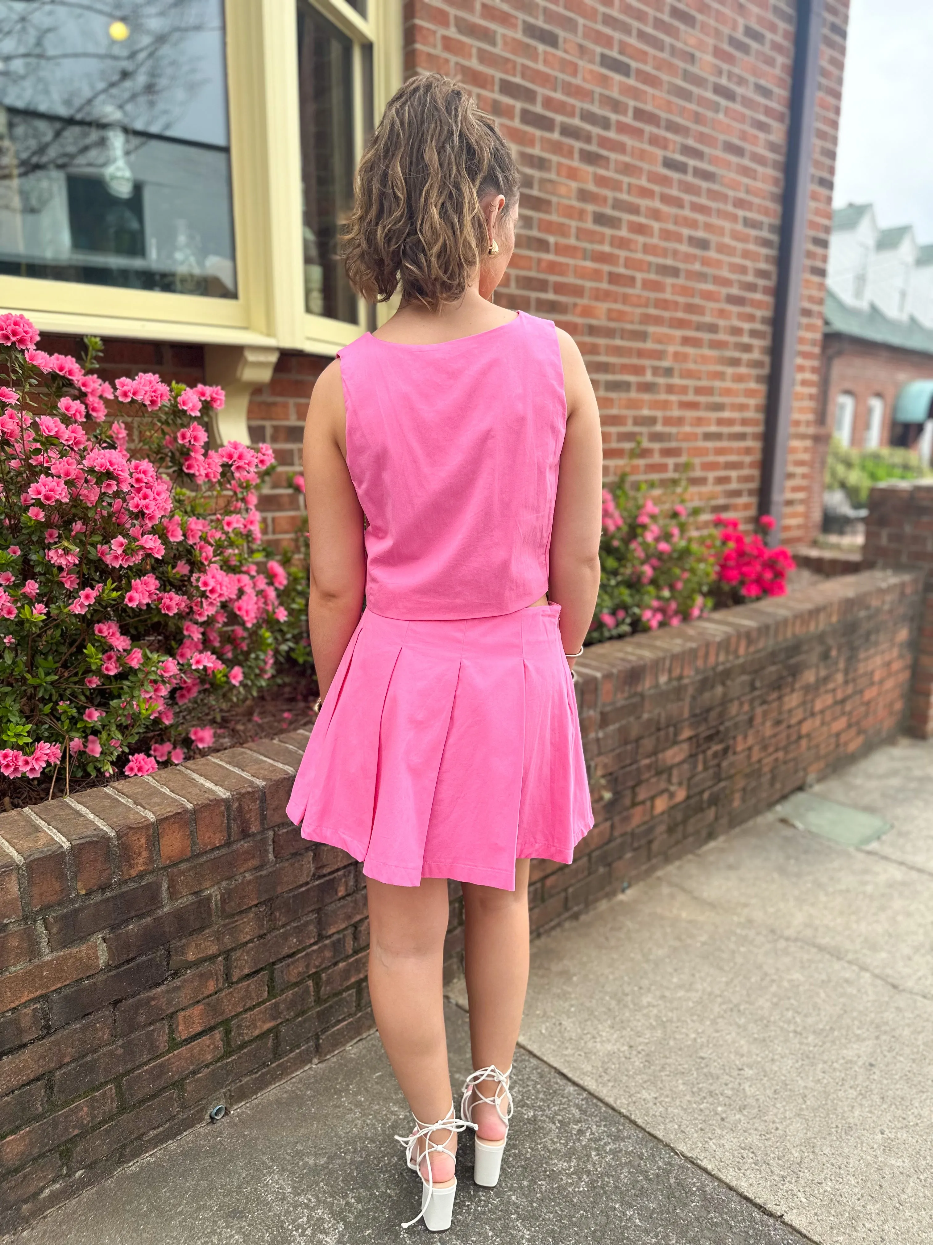 Feeling Rosy Vest & Skirt Set