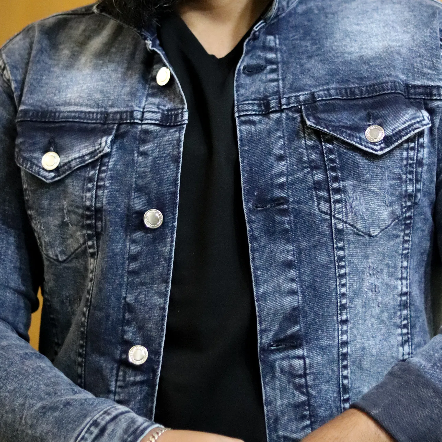 Men's Stretchable Washed Denim Jacket