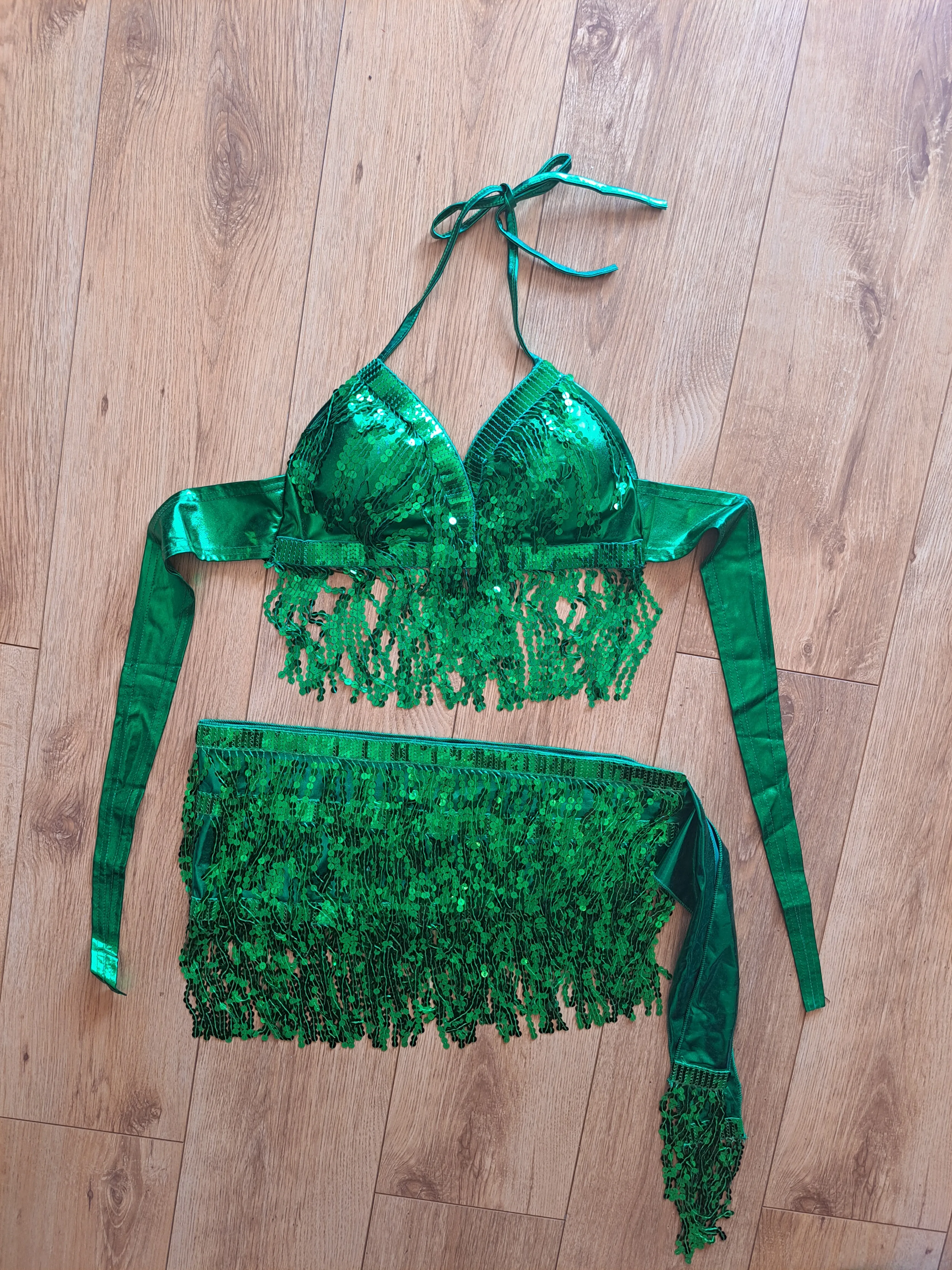 Sequin Tassel Scarf Skirt & Top Co-Ord