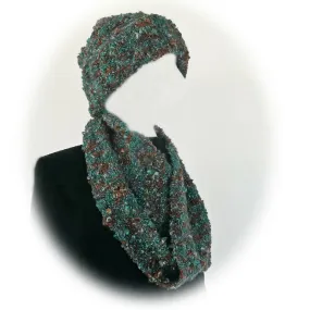 Winter warmth. Boucle beanie and infinity scarf set - slouchy.