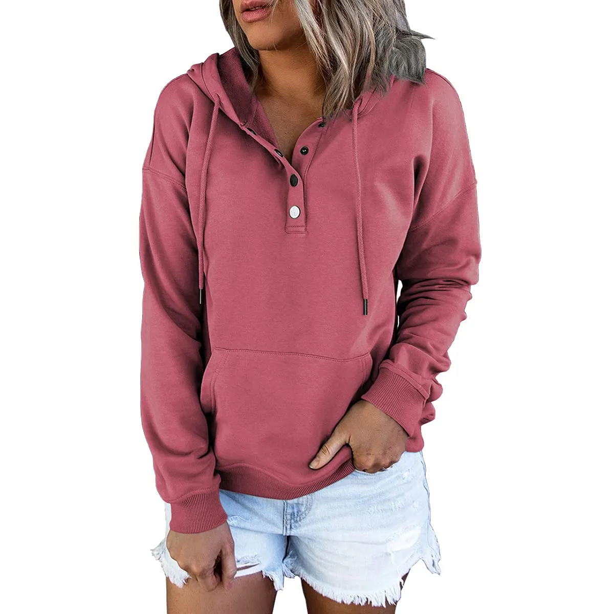 Women's Pullover Long Sleeve Hooded Sweatshirt
